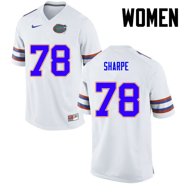 Florida Gators Women #78 David Sharpe College Football White